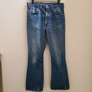 VINTAGE Orange Tab Big E Levi's Bellbottoms Flares